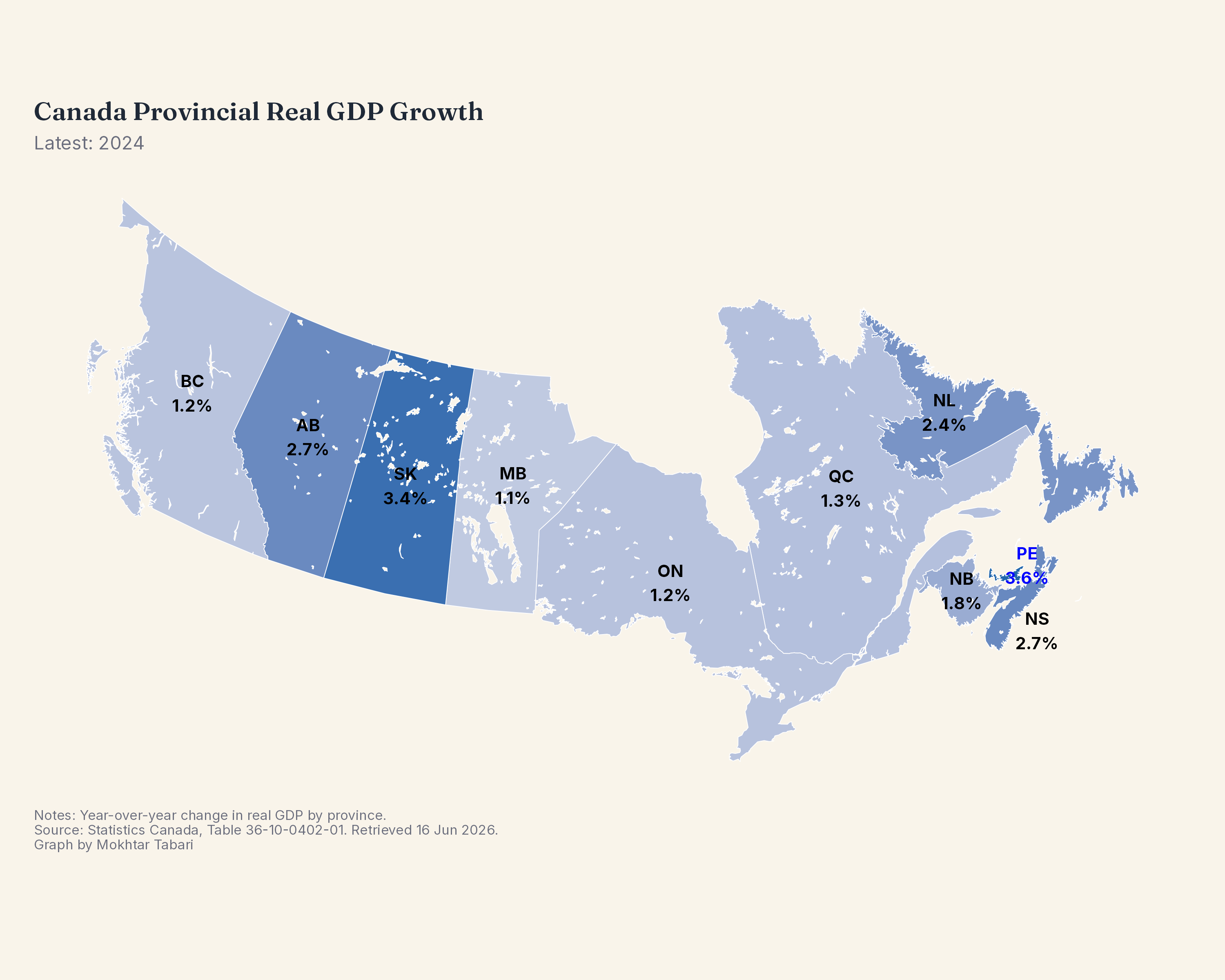 Real GDP Growth by Province (Map)